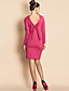  TS Deep V Back Bow Slim Dress