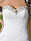  Trumpet/Mermaid Sweetheart Strapless Chapel Train Organza Tiered Wedding Dress