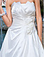  A-line Strapless Knee-length Taffeta Wedding Dress