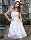  A-line Strapless Knee-length Taffeta Wedding Dress