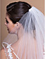  2 Layers Fingertip Wedding Veils With Ribbon/Finished Edge (More Colors)