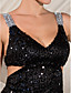  Trumpet/Mermaid V-neck Floor-length Sequined Evening Dress