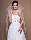  2 Layers Fingertip Wedding Veils With Ribbon/Finished Edge (More Colors)