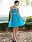  A-line Knee-length Organza Dress With Beading