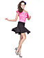  poliéster dancewear com babados um ombro superior latin para senhoras