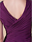  schede / kolom v-hals knie-lengte chiffon moeder van de bruid jurk