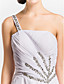  A-line One Shoulder Court Train Chiffon Evening Dress