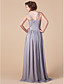  schede / column v-hals vloer-lengte chiffon moeder van de bruid jurk met een wrap