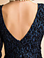  ts v tilbage elastisk fløjl blonde peplum kjole