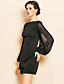  TS Simplicity Beads Lantern Sleeve Jersey Sheath Dress