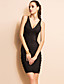  TS Sexy V Neck Metal Detail Bodycon Bandage Dress