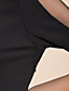  TS Organza Sleeve Contrast Color Swing Dress
