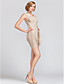  Sheath/Column Jewel Short/Mini Rayon Simple Design Bandage Dress