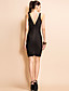  TS Sexy V Neck Metal Detail Bodycon Bandage Dress