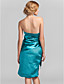  Sheath/Column Strapless Knee-length Satin Cocktail Dress