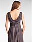  skede / kolonne bateau gulvlang chiffon aftenkjole