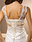  Trumpet/Mermaid Queen Anne Court Train Satin Wedding Dress