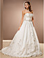  A-line Strapless Chapel Train Kapok Yarn Wedding Dress