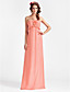  A-line Spaghetti Floor-length Chiffon Bridesmaid Dress