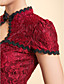  TS Plunging Neck Lace Chinese Bodycon Dress