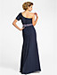  schede / kolom een ​​schouder vloer-length chiffon moeder van de bruid jurk