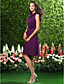  A-line Jewel Knee-length Chiffon Bridesmaid/Wedding Party Dress