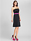  A-line Straps Knee-length Satin Cute Bridesmaid Dress with Removale Straps