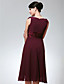  A-line V-neck Sleeveless Knee-length Chiffon Bridesmaid/Wedding Party Dress