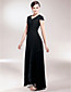  Sheath/ Column V-neck Asymmetrical Elastic Woven Satin Chiffon Mother of the Bride Dress