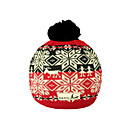 SAMII Jacquard Argyle Knit Beanie Hat-Red + Black (0025) (Start From 20 Units)-Free Shipping