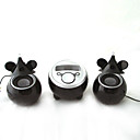 mini ratón + sistema de altavoces de radio fm para mp3 ipod nano video (EYP-023)