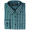 Top Grade Men's Long Sleeve Gingham Wrinkle Dress Shirt (QRJ007-2) -Free Shipping by Air Mail
