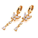 geel goud multi-gemstone vlinder lineaire bungelende oorbellen (ers003-wit) (vanaf 3 eenheden)