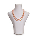 7.5-8mm rosa colar de pérolas de água doce aa 16 "comprimento (dszz037)