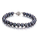 pulseira de pérolas negras cultivadas de água doce, 7 mm-aaa 8 mm, dszz081 (início a partir de 5 unidades) frete grátis