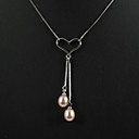 Pink 7.5 - 8mm A Pearl Pendant Necklace with 16" Silver Chain (Start From 5 Units) Free Shipping