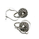 boucles d'oreilles en argent sterling avec marcassite drop (fg017) (à partir de 5 unités) Livrai