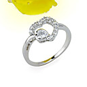 Cut Out White Gold Brilliant Cubic Zircon Ring (RXX3--0001)