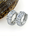 Round Cubic Zirconia Hoop Earring - CZ Earings SYX-0254 (SZY094)