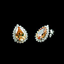 Sterling Silver Earing with High Quality Cubic Zircon Q-0482-Gold (SZY156)