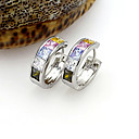 platine cubes colorés zircones earring - boucle d'oreille ezf2 cz-0002 (szy232)