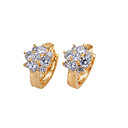 Cubic Zirconia Hoop Earring on 18K Gold Plated - CZ Earings EYX3-0033 (SZY098)
