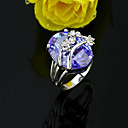 Fashion Cubic Zirconia Ring on Rhodium Plated - CZ Ring RDX1-0003 Amethyst (SZY086)