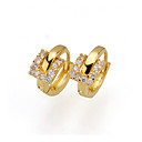 18k or zircon cubique earring - boucle d'oreille cz 80625-09 (szy342)