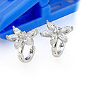 fleur zircon cubique hoop earring - boucle d'oreille zircon cubique 81026-09 (szy966)
