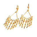 Stylish  18K Gold Plated Drop Earring - Cubic Zirconia Earring 81012-44 (SZY969)