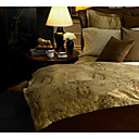 4pcs regina 100% cotone jacquared e ricamare lenzuola comforter set (sbc122)