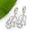 Clear Cubic Zirconia Dangle Earring - Cubic Zirconia Earring SQT-0001 (SZY977)