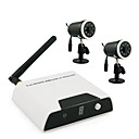 2,4 GHz 4 canais sem fio kit com 2x de visão nocturna câmera sem fio