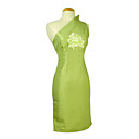 Sexy Peony Embroidery Knee-length Silk Cheongsam / Qipao / Chinese Dress (HGQP081)